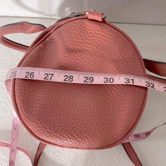 JustFab Pink Faux Pebbled Leather Mini Duffel Bag Cross Body Shoulder Bag Purse - Picture 12 of 13